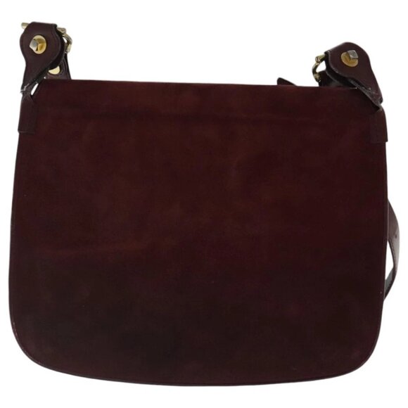 CARTIER Shoulder Bag Suede Red Gold Auth bs19206 - Picture 11 of 16